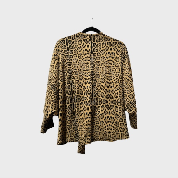 Animal Print Tie-Front Cardigan M - Picture 2 of 2